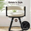 Artiss Bar Stool Swivel Kitchen Chair Metal PU Leather Counter Beige