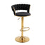 Artiss Bar Stool X1 Gas Lift Adjustable Velvet Woven Backrest Vivien Black