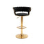 Artiss Bar Stool X1 Gas Lift Adjustable Velvet Woven Backrest Vivien Black