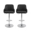 Artiss Bar Stool X2 Gas Lift Adjustable Curved Striped Backrest PU Leather Black