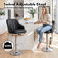 Artiss Bar Stool X2 Gas Lift Adjustable Curved Striped Backrest PU Leather Black