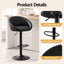 Artiss Bar Stool X2 Gas Lift Adjustable Rounded Shell Backrest PU Leather Black