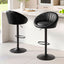 Artiss Bar Stool X2 Gas Lift Adjustable Rounded Shell Backrest PU Leather Black