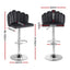 Artiss Bar Stool X2 Kitchen Dining Counter Gaslift Chair Adjustable Velvet Grey