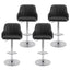 Artiss Bar Stool X4 Gas Lift Adjustable Curved Striped Backrest PU Leather Black