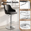 Artiss Bar Stool X4 Gas Lift Adjustable Curved Striped Backrest PU Leather Black