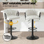 Artiss Bar Stool x4 Kitchen Dining Chair Counter Gaslift Woven Velvet Ivory