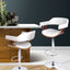 Artiss Bar Stools Gas Lift Leather w/Armrest White