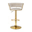 Artiss Bar Stools Gas Lift Velvet Woven Backrest Ivory