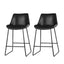 Artiss Bar Stools Kitchen Counter Barstools Leather Metal Chairs Black x2