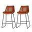 Artiss Bar Stools Kitchen Counter Barstools Leather Metal Chairs Brown x2