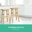Artiss Bar Stools Kitchen Counter Stools Wooden Chairs Natural x2