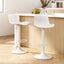 Artiss Bar Stools Kitchen Swivel Gas Lift Stool Leather Dining Chairs White x2