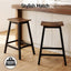 Artiss Bar Stools Set of 2 Kitchen Counter Stools Wooden Industrial Rustic Brown