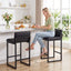 Artiss Bar Stools Set of 2 PU Leather Counter Chairs 65cm Seat Height with Low Back Black