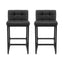 Artiss Bar Stools Set of 2 PU Leather Counter Chairs 65cm Seat Height with Low Back Black