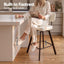 Artiss Bar Stools Set of 2 Swivel Counter 68cm Height Stools w/ Padded Backrest Beige