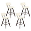 Artiss Bar Stools Set of 4 Swivel Counter 68cm Height Stools w/ Padded Backrest Beige
