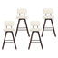 Artiss Bar Stools Set of 4 Swivel Counter 68cm Height Stools w/ Padded Backrest Beige