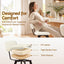 Artiss Bar Stools Set of 4 Swivel Counter 68cm Height Stools w/ Padded Backrest Beige