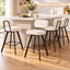 Artiss Bar Stools Set of 4 Swivel Counter 68cm Height Stools w/ Padded Backrest Beige