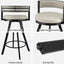 Artiss Bar Stools Set of 4 Swivel Kitchen Chair Metal Counter Beige Leather