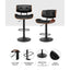 Artiss Bar Stools X3 Kitchen Counter Chair Gas Lift Swivel PU Cherry All Black