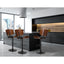 Artiss Bar Stools X3 Kitchen Counter Chair Gas Lift Swivel PU Cherry All Black