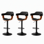 Artiss Bar Stools X3 Kitchen Counter Chair Gas Lift Swivel PU Selina All Black