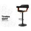 Artiss Bar Stools X3 Kitchen Counter Chair Gas Lift Swivel PU Selina All Black