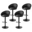 Artiss Bar Stools X4 Gas Lift Adjustable Rounded Shell Backrest PU Leather Black