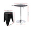 Artiss Bar Stools and Table Set 3PCS Dining Desk Kitchen Chair PVC Leather Black