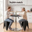 Artiss Bar Stools and Table Set 3PCS Dining Desk Kitchen Chair PVC Leather Black