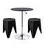 Artiss Bar Stools and Table Set 3PCS Dining Desk Kitchen Chair PVC Leather Black