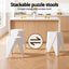 Artiss Bar Stools and Table Set 3PCS Dining Desk Kitchen Chairs Cafe Pub White