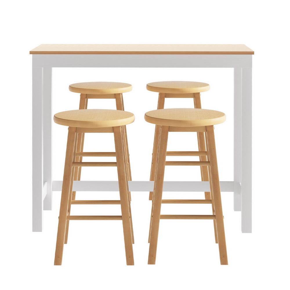 Artiss Bar Table and Stools Set Dining Desk Kitchen Chairs Cafe Pub