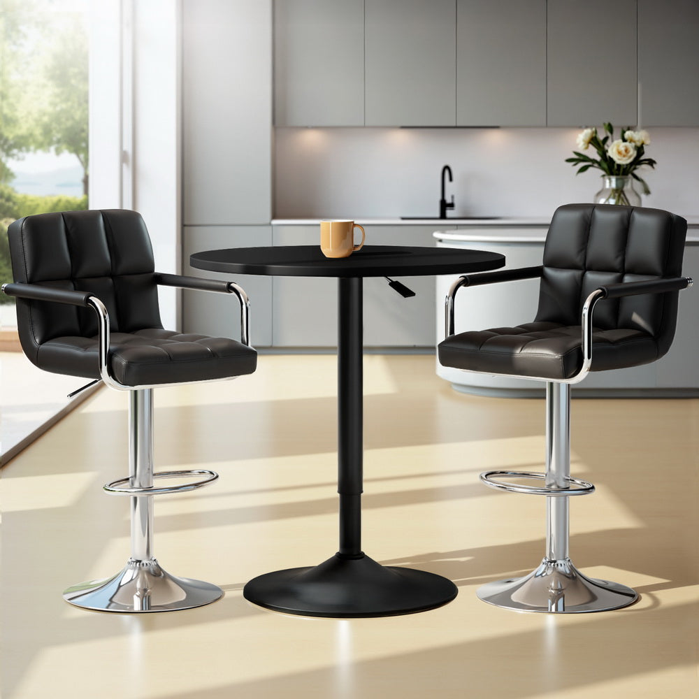 Artiss Bar Table and Stools Set Dining Desk Kitchen Chairs Cafe Pub