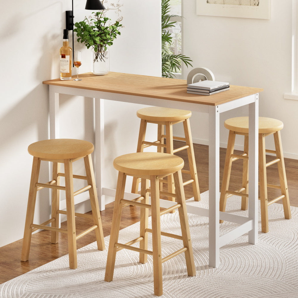 Artiss Bar Table and Stools Set Dining Desk Kitchen Chairs Cafe Pub