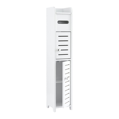 Artiss Bathroom Storage Cabinet 3-Tier Slim Toilet Paper Holder Organizer White