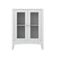 Artiss Bathroom Storage Cabinet 80cm Buffet Sideboard Floor Cupboard Toilet Glass White