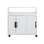 Artiss Bathroom Storage Cabinet Toilet Caddy Shelf 3 Doors With Wheels White