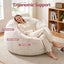 Artiss Bean Bag Chair Cover (No Filler) Soft Faux Fur Beanbag Cover Large Round Stuffed Animal Storage Bean Bag Cover Washable Lazy Sofa Cover for Adults Kids Teens, Beige
