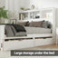 Artiss Bed Frame Double Size Wooden with 3 Shelves Bed Head White