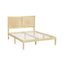 Artiss Bed Frame Double Size with Rattan Headboard Wooden Bed Base BRUNO