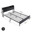 Artiss Bed Frame Double Size with Storage Shelf Headboard Charging Station GRID