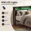 Artiss Bed Frame Double Size with Storage Shelf Headboard Charging Station GRID