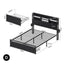 Artiss Bed Frame Double with Charging Station Storage Organizer Drawers LED ZAC