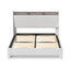Artiss Bed Frame Gas Lift LED Beds Base Platform White PVC Leather Storage Headboard - Queen