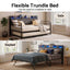 Artiss Bed Frame King Single LED Metal Trundle Daybed with Charging Station TURN