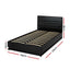 Artiss Bed Frame King Single Size LED Gas Lift Black LUMI
